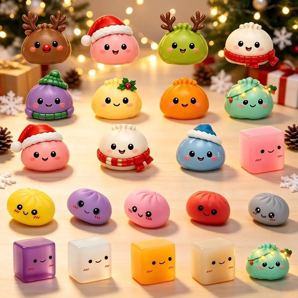 Christmas Countdown Advent Calendar 2026 24 Days Dumpling Squishy Toys Slow Rising Squeeze Sensory Fidget Holiday Decor