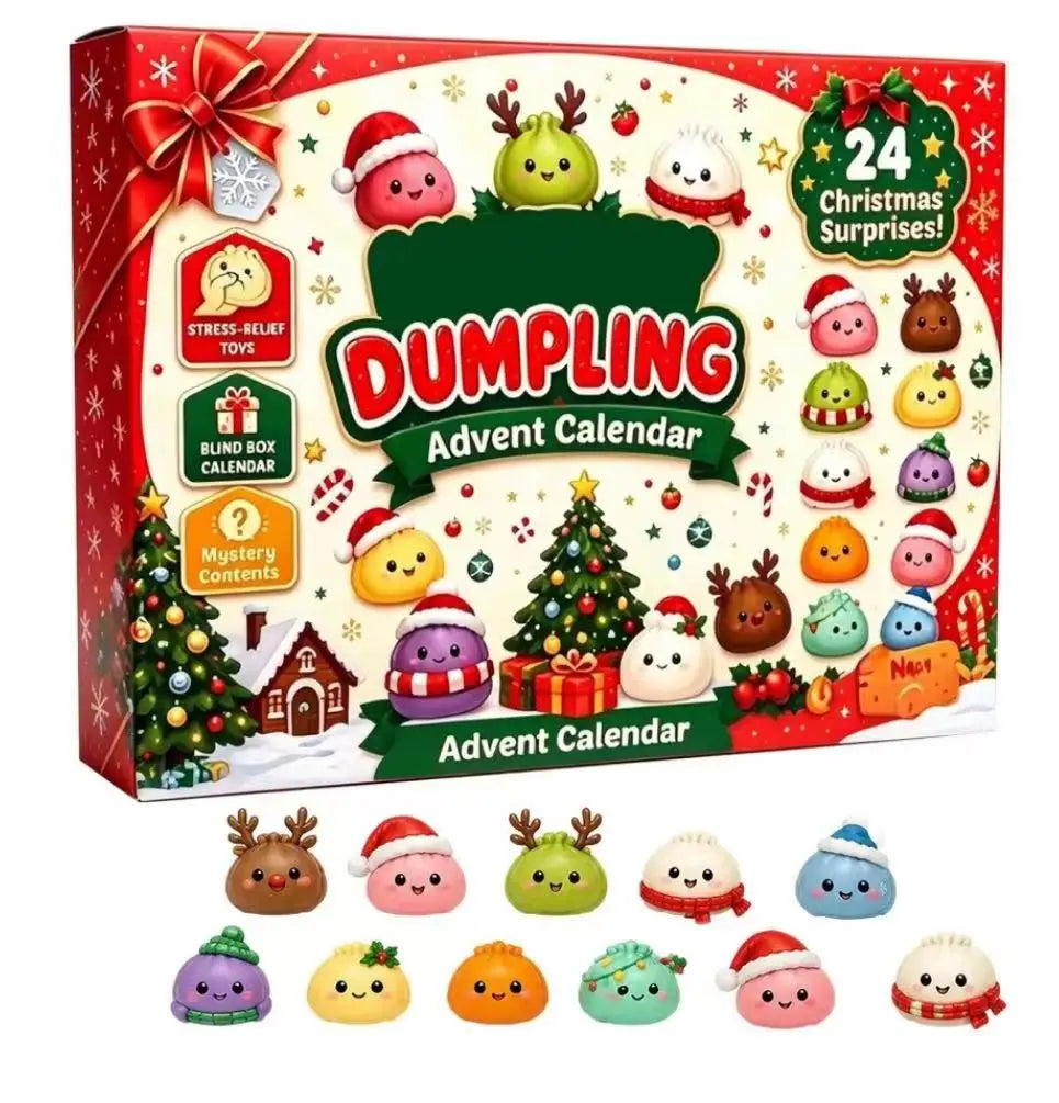 2026 Christmas Advent Calendar 24 Days Countdown Dumpling Squishy Stress Relief Fidget Mystery Surprise Gift Box Navidad Decor
