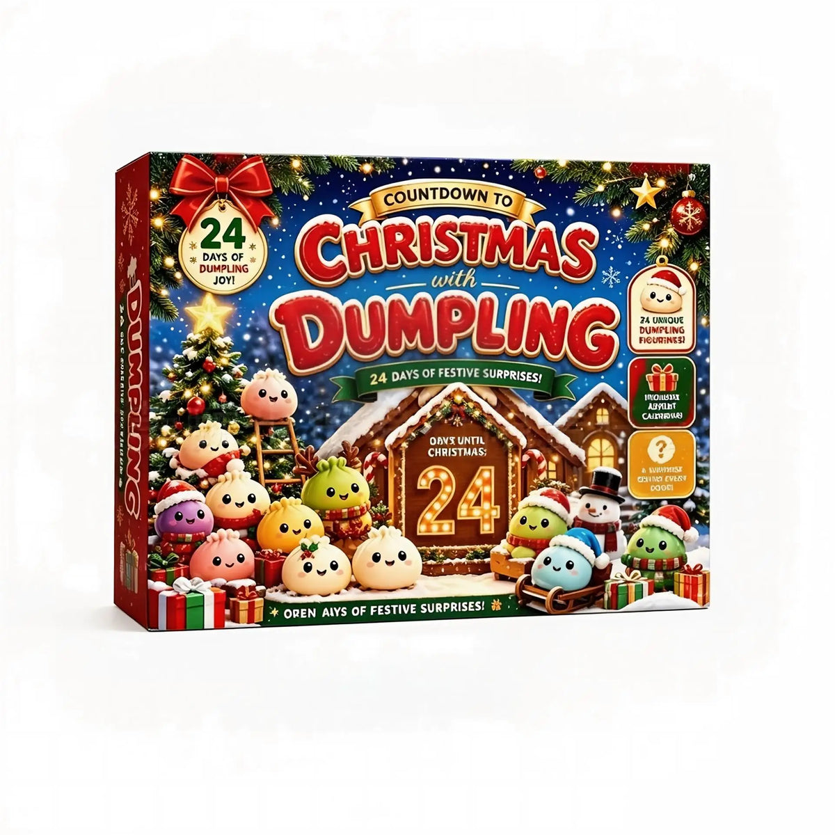 Christmas Countdown Advent Calendar 2026 24 Days Dumpling Squishy Toys Slow Rising Squeeze Sensory Fidget Holiday Decor