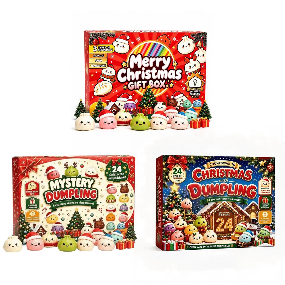 Christmas Countdown Advent Calendar 2026 24 Days Dumpling Squishy Toys Slow Rising Squeeze Sensory Fidget Holiday Decor