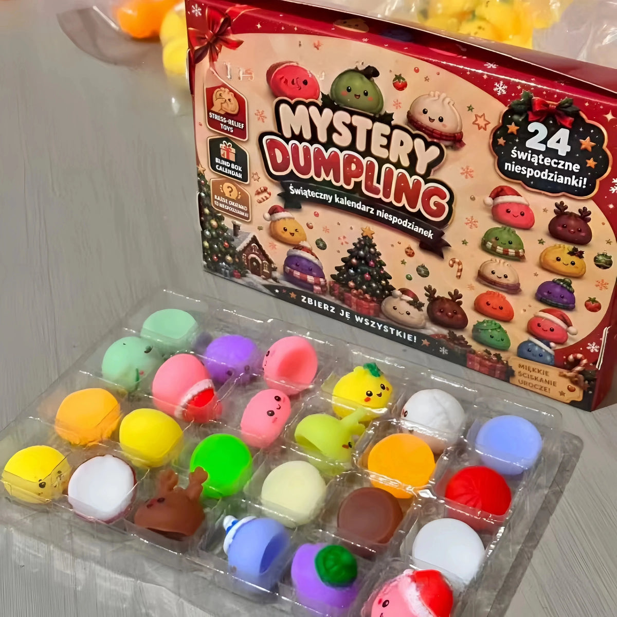 2026 Christmas Advent Calendar 24 Days Countdown Dumpling Squishy Stress Relief Fidget Mystery Surprise Gift Box Navidad Decor