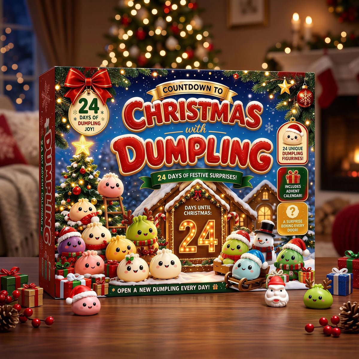 2026 Christmas Advent Calendar 24 Days Countdown Dumpling Squishy Stress Relief Fidget Mystery Surprise Gift Box Navidad Decor