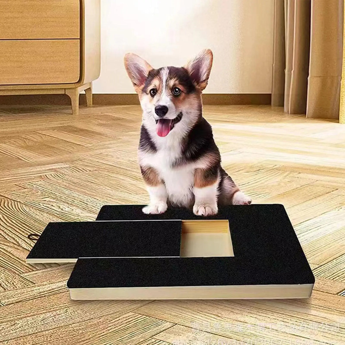 Dog Nail Scratch Board Nail Trim Pad Pull-Out Wooden Pet Scratching Board for Nail Trimming Self Scratcher Toy Safe Pet