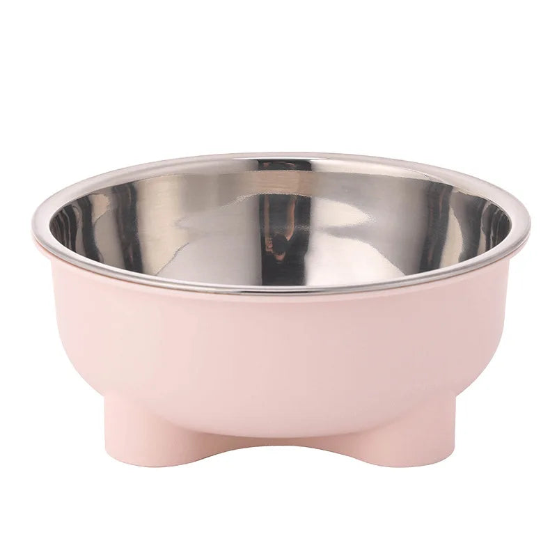 1/4PCS 600Ml Capacity Stainless Steel Pet Bowl: Detachable, Easy-Clean Dog & Cat Dish with Non-Skid Bottom for Secure