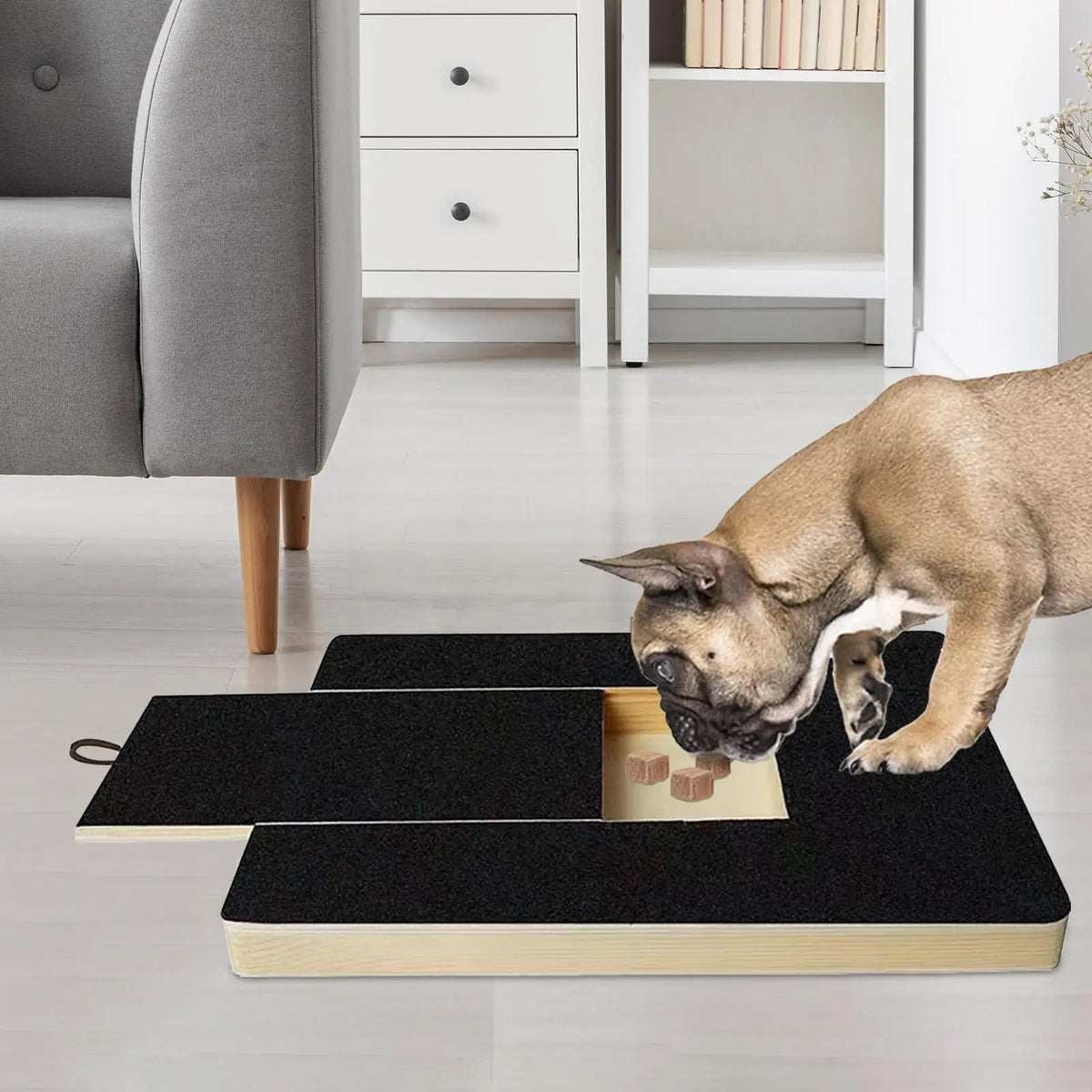 Dog Nail Scratch Board Nail Trim Pad Pull-Out Wooden Pet Scratching Board for Nail Trimming Self Scratcher Toy Safe Pet