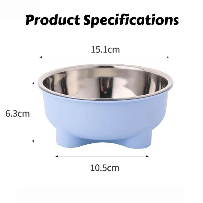 1/4PCS 600Ml Capacity Stainless Steel Pet Bowl: Detachable, Easy-Clean Dog & Cat Dish with Non-Skid Bottom for Secure