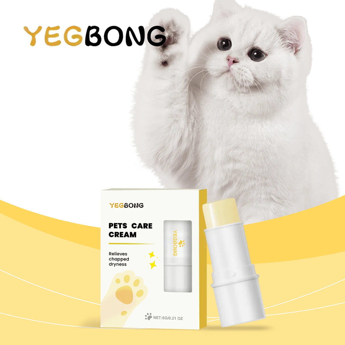 Pet Paw Balm Stick Gentle Moisturizing Nourishing Care Vet Recommended for Dogs Cats Dry Cracked Pads All Seasons