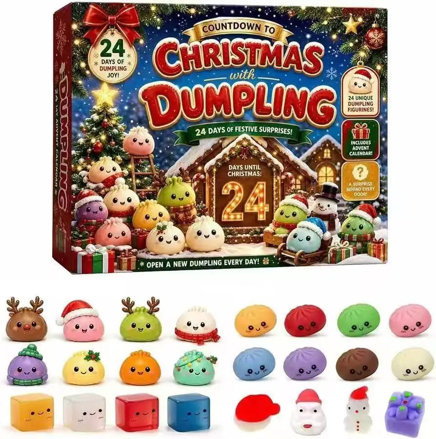 2026 Christmas Advent Calendar 24 Days Countdown Dumpling Squishy Stress Relief Fidget Mystery Surprise Gift Box Navidad Decor
