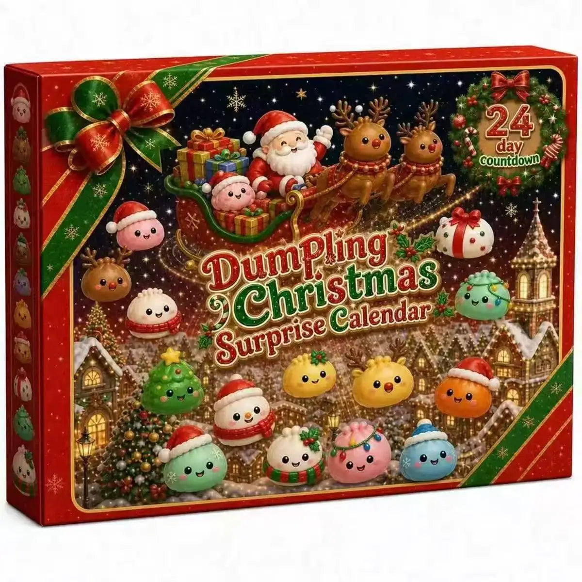 2026 Christmas Advent Calendar 24 Days Countdown Dumpling Squishy Stress Relief Fidget Mystery Surprise Gift Box Navidad Decor